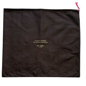 Kate Spade Dust Bag Drawstring Gold Logo Chocolate Brown